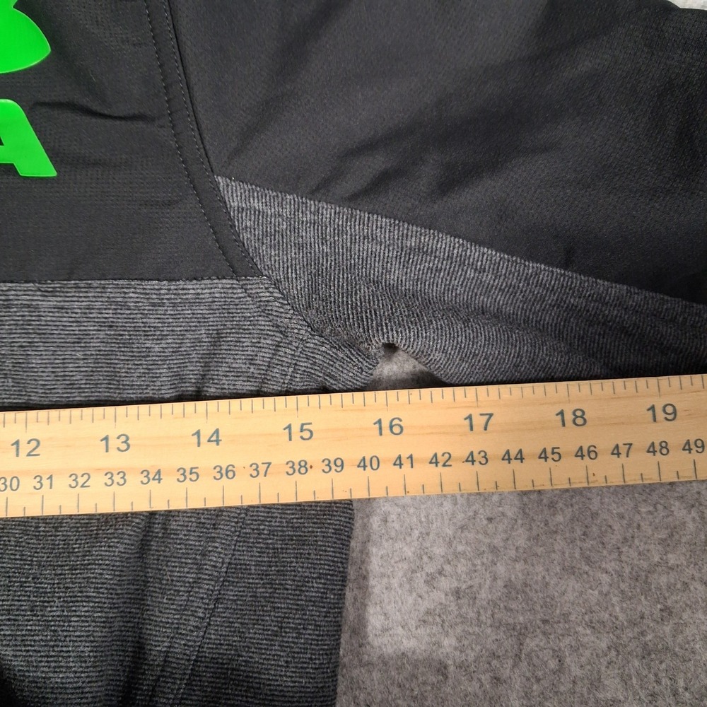Under Armour 1/4 Zip Pullover Boys Medium Gray Black ColdGear Fleece 1299359 - Picture 6 of 9